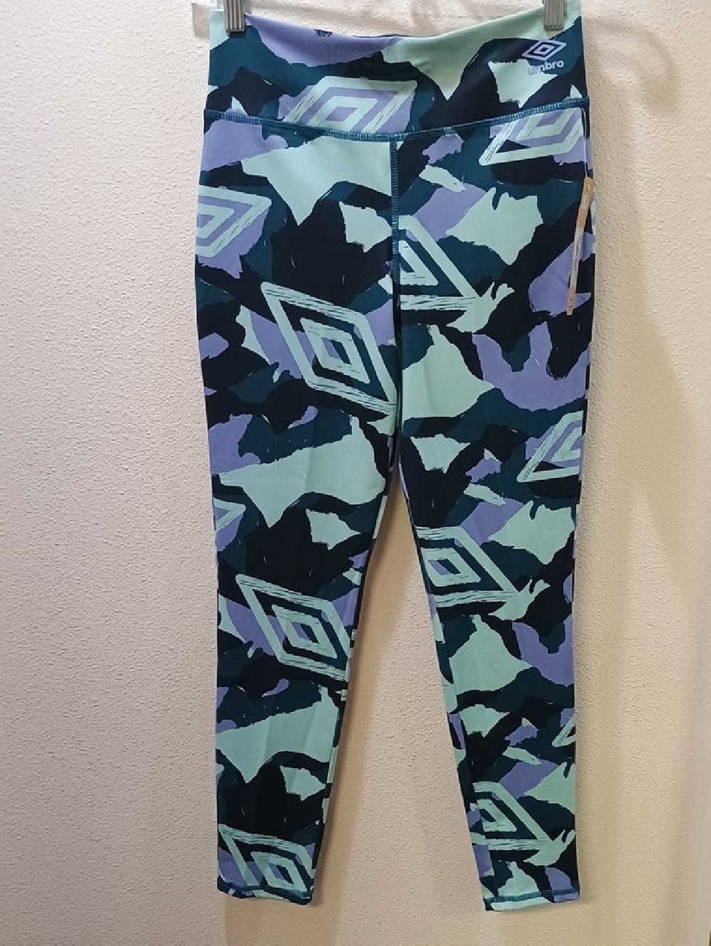 Umbro Teal, Navy & Lavender Camouflage Print Kids Leggings